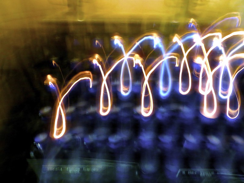 loops of light on a blurred background